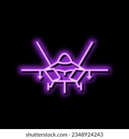 jet transport vehicle neon light sign vector. jet transport vehicle sign. isolated symbol illustration