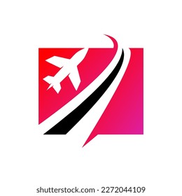 jet travelling logo design vector template