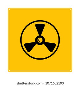 jet turbine, wind blade icon in yellow background