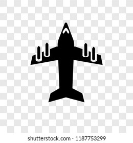 Jet vector icon isolated on transparent background, Jet transparency logo concept