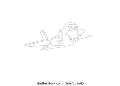 Jet Vector Object Outline Transportation Illustration