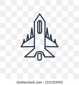Jet vector outline icon isolated on transparent background, high quality linear Jet transparency concept can be used web and mobile
