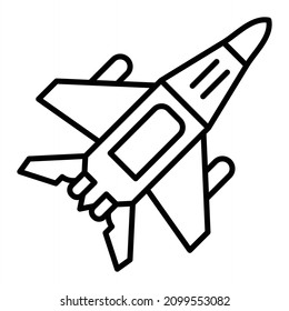 Icono De Contorno Del Vector De Jet Aislado En Fondo Blanco
