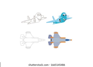 Jet Vektorillustration Transportation Illustration Paket