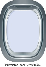 Nimm das Fenster. Pflaumenglas-Rahmen. Flugzeugporthole