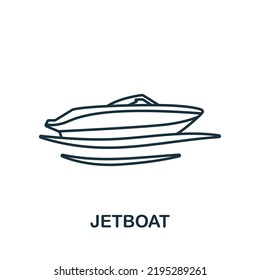 Icono de bote. Icono de línea de verano simple para plantillas, diseño web e infografías