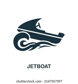 Jetboat icon. Monochrome simple Jetboat icon for templates, web design and infographics