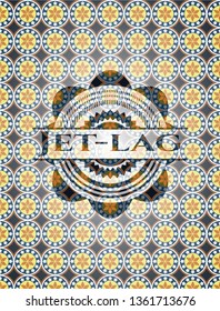 Jet-lag arabesque emblem background. arabic decoration.