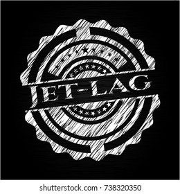 Jet-lag chalkboard emblem