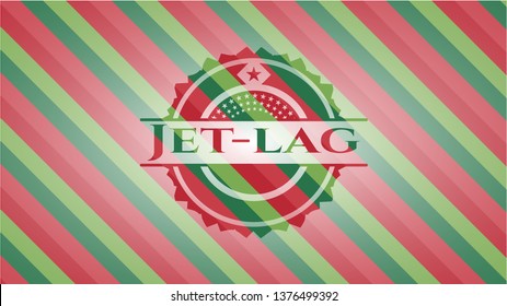 Jet-lag christmas badge background.