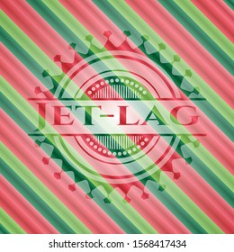 Jet-lag christmas style emblem. Vector Illustration. Detailed.