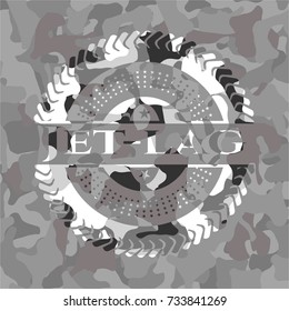 Jet-lag on grey camo texture
