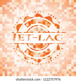 Jet-lag orange mosaic emblem