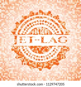 Jet-lag orange mosaic emblem