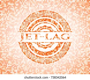 Jet-lag orange mosaic emblem