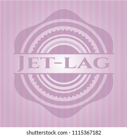 Jet-lag retro pinJet-lag retro style pink emblemJet-lag badge with pink backgroundk emblem