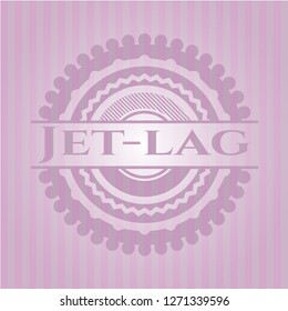 Jet-lag retro pink emblem