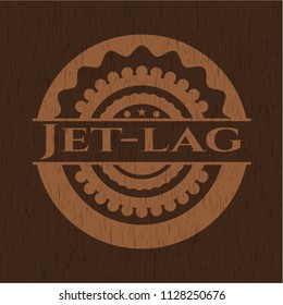 Jet-lag retro style wood emblem