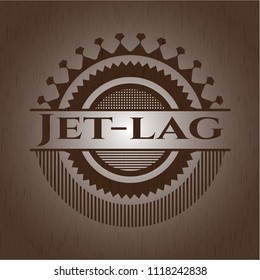 Jet-lag retro wooden emblem