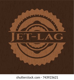 Jet-lag retro wooden emblem