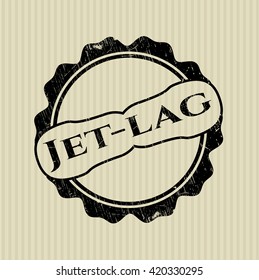 Jet-lag rubber stamp with grunge texture