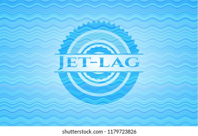 Jet-lag water representation badge background.