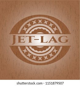 Jet-lag wood icon or emblem