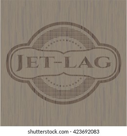Jet-lag wooden emblem