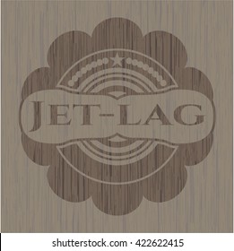 Jet-lag wooden emblem. Vintage.