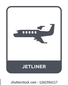 jetliner icon vector on white background, jetliner trendy filled icons from Transportation collection, jetliner simple element illustration