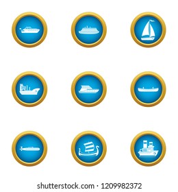 Jetliner icons set. Flat set of 9 jetliner vector icons for web isolated on white background