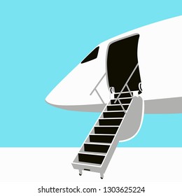 jetliner ,vector illustration , flat style , profile view