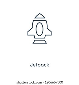 Jetpack concept line icon. Linear Jetpack concept outline symbol design. This simple element illustration can be used for web and mobile UI/UX.