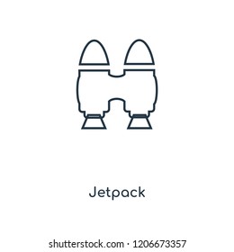 Jetpack concept line icon. Linear Jetpack concept outline symbol design. This simple element illustration can be used for web and mobile UI/UX.