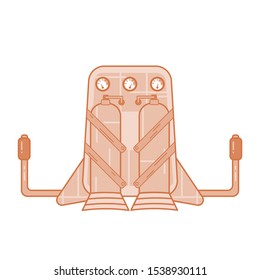 Jetpack drawn in flat style isolated on a white background
