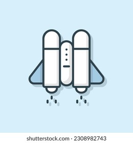 Jetpack flying flat outlined icon