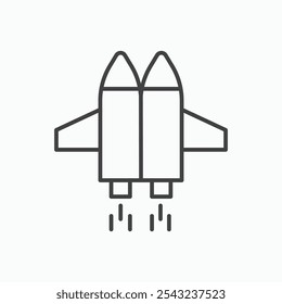 Jetpack icon in black outlined and solid.