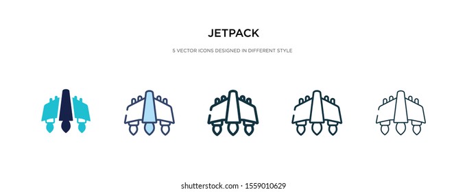 jetpack icon in different style vector illustration. two colored and black jetpack vector icons designed in filled, outline, line and stroke style can be used for web, mobile, ui