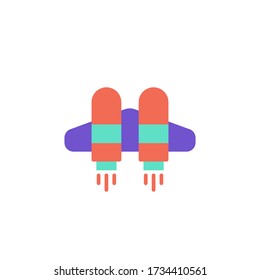 jetpack icon flat color design. isolated on white background