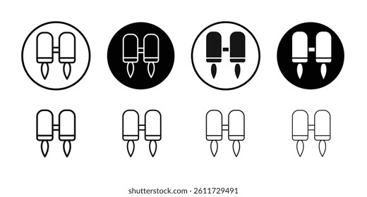 Jetpack icon Flat simple outline set