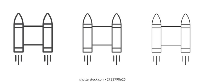 Icono de Jetpack en estilo doodle de arte de línea. Signo de contorno de trazo editable, eps 10