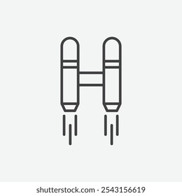 Conjunto de iconos Jetpack. Ilustración vectorial.