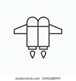 Icono de Jetpack en delgadas líneas negras