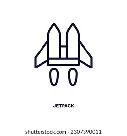 jetpack icon. Thin line jetpack icon from automation and high tech collection. Outline vector isolated on white background. Editable jetpack symbol can be used web and mobile