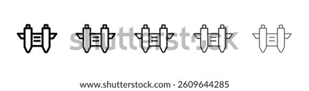 Jetpack icons vectors set in different stroke lines