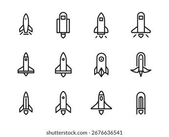 Jetpack line art icons creative design