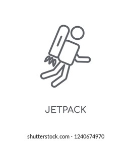 Jetpack linear icon. Modern outline Jetpack logo concept on white background from Artificial Intellegence and Future Technology collection. Suitable for use on web apps, mobile apps and print media.