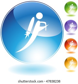 Jetpack man icon isolated on a white background.