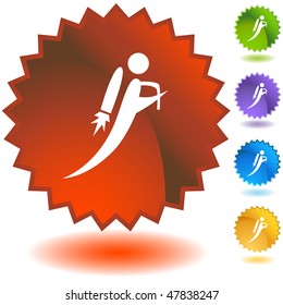 Jetpack man icon isolated on a white background.