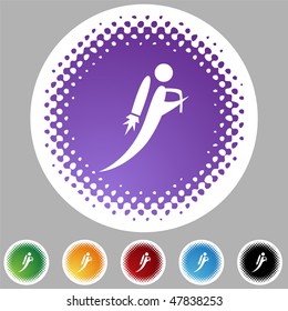 Jetpack man icon isolated on a white background.
